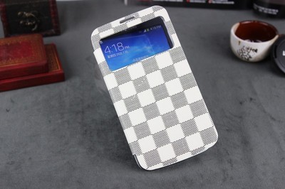 三星Galaxy Mega棕格子皮套 品質保護與韓式時尚的完美融合